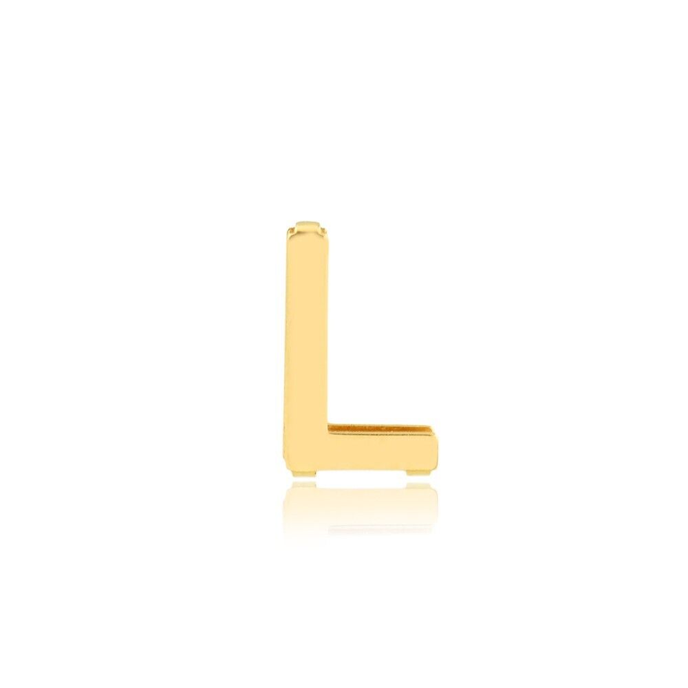 Letter L charm 18k Solid Yellow Gold pendant