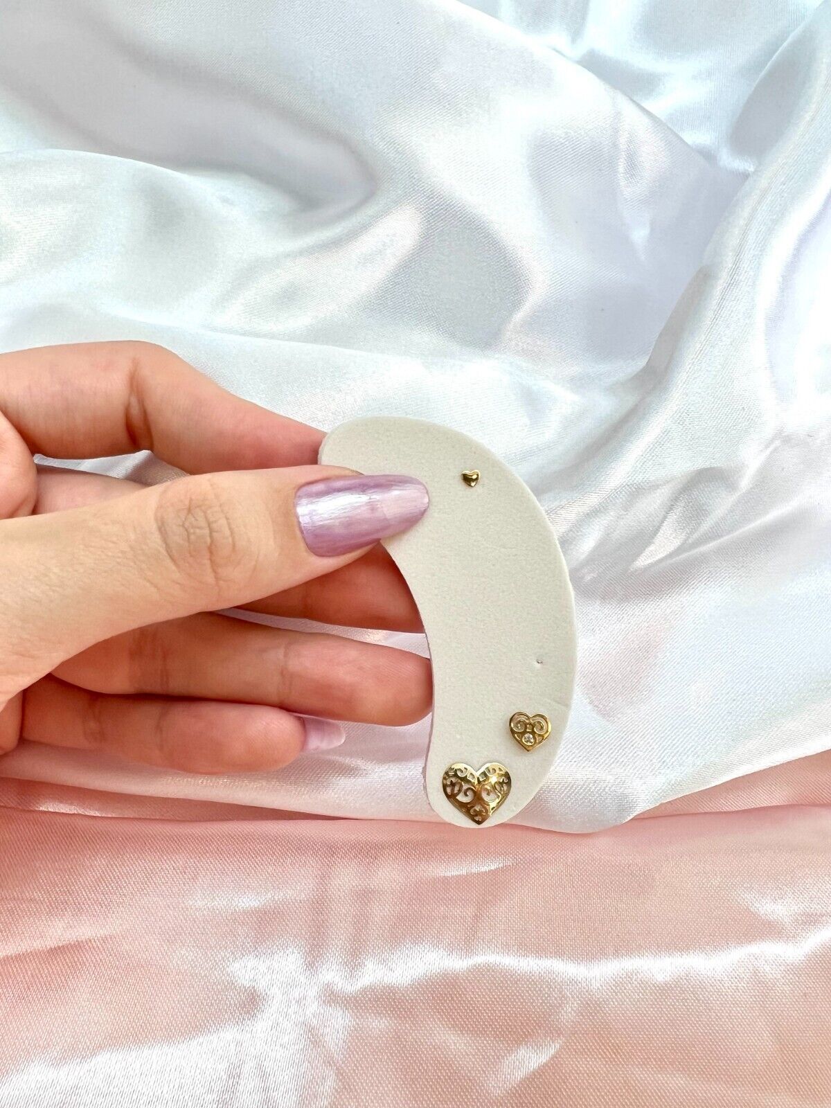 14k Solid Gold Heart Shaped Butterfly Backs Stud Earrings for Girls and Women