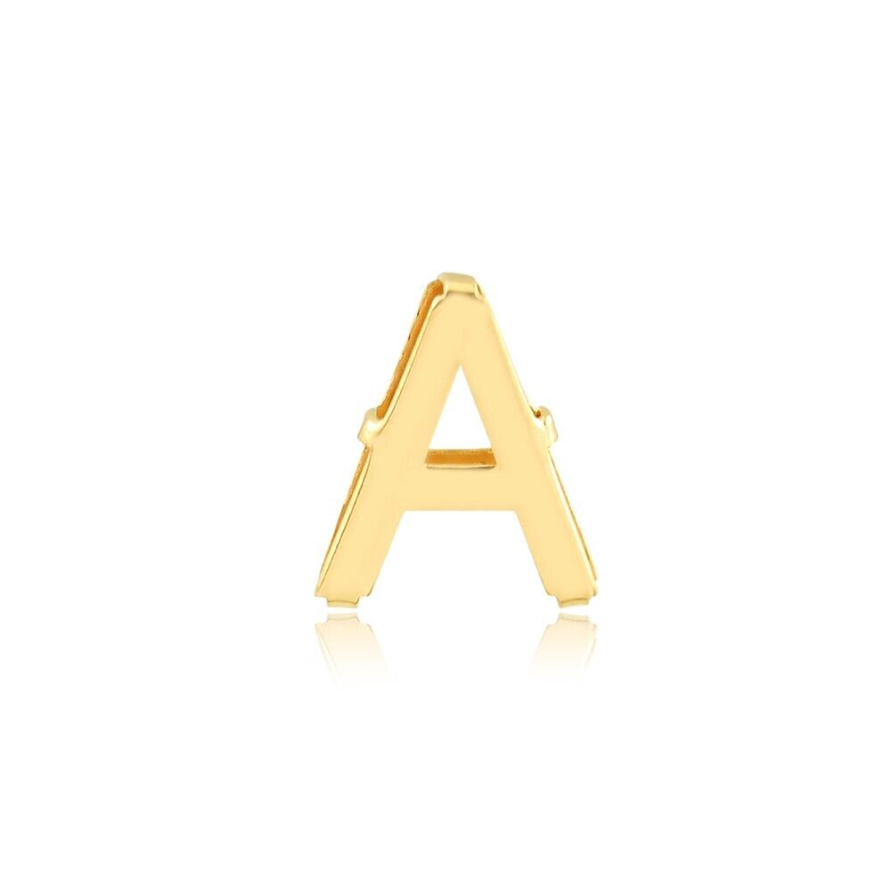Letter A charm 18k Solid Yellow Gold pendant