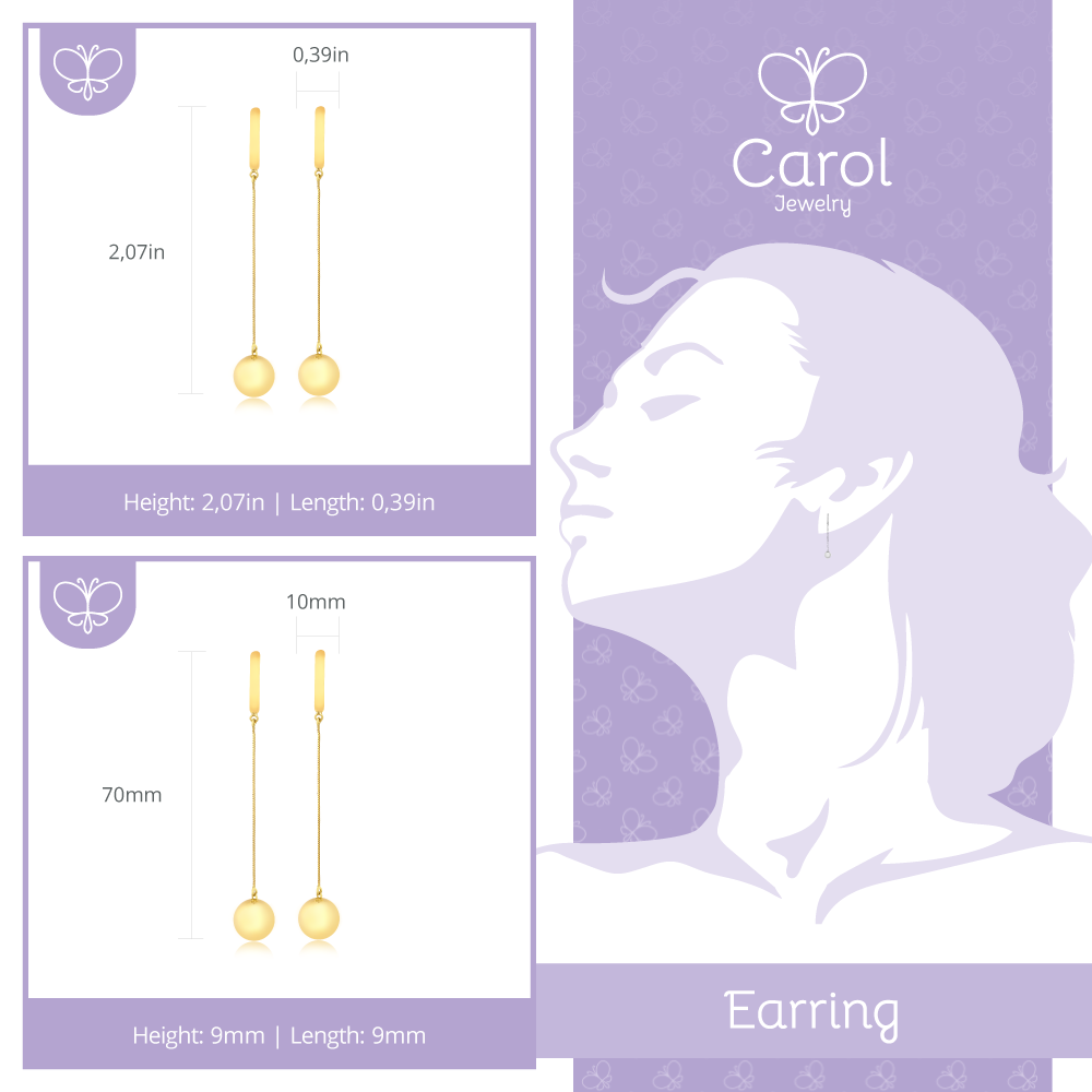 18 K Yellow Gold Luxury Dangle earring for womem