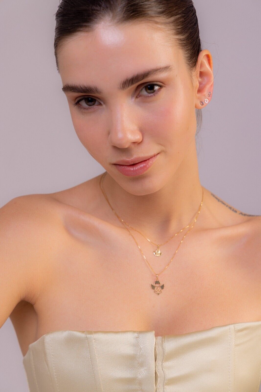 18k Yellow Gold & Rhodium Drop Earrings for Women