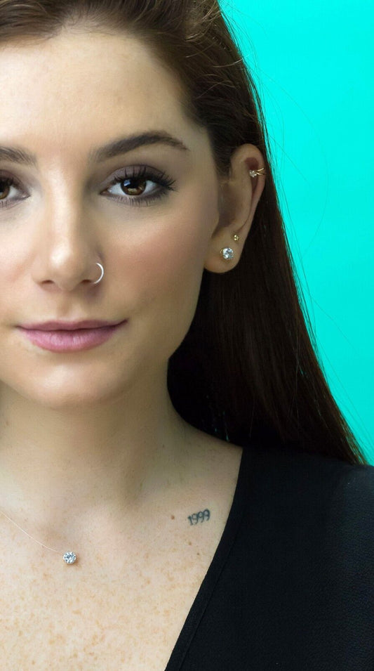 18K Gold Round Earring Perfect present 3mm Ball Earring Gift For her