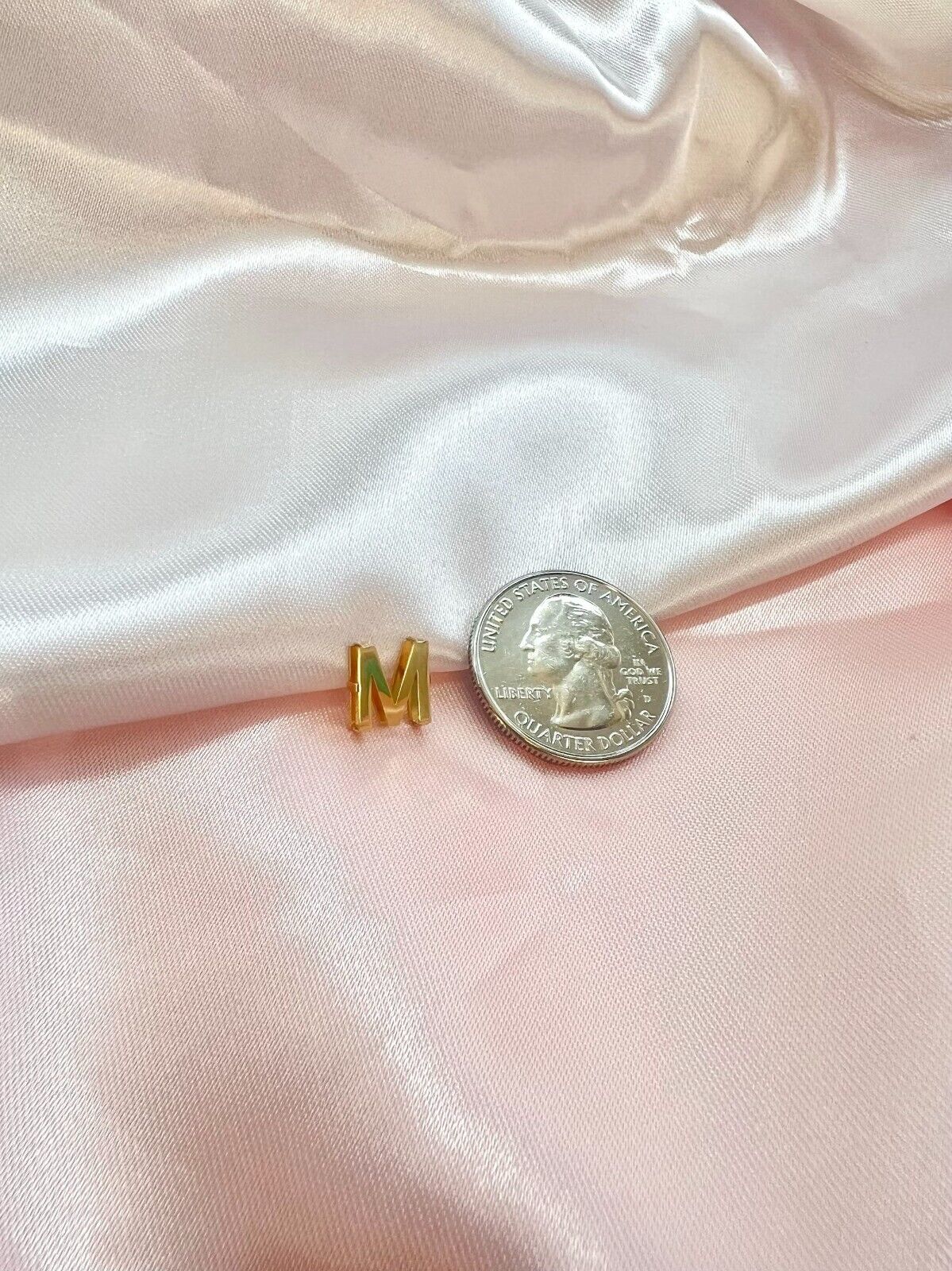 Letter A charm 18k Solid Yellow Gold pendant