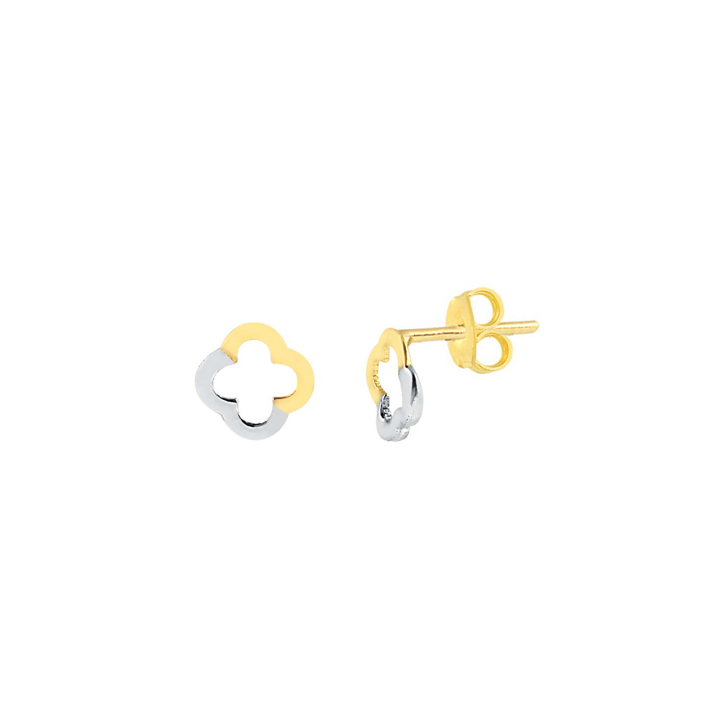 18 K Yellow Gold with Zircon Shooting Stars earrings for women, girls and kids.