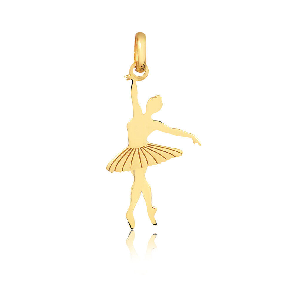 18k Solid Gold Ballerina Charm Pendant for Chain for Woman