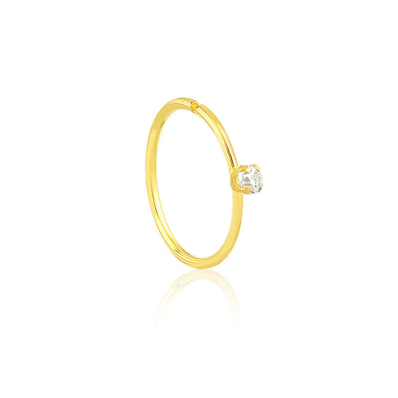 18k Solid Gold Cartilage Hoop Piercing Gold Earring Ring for Women
