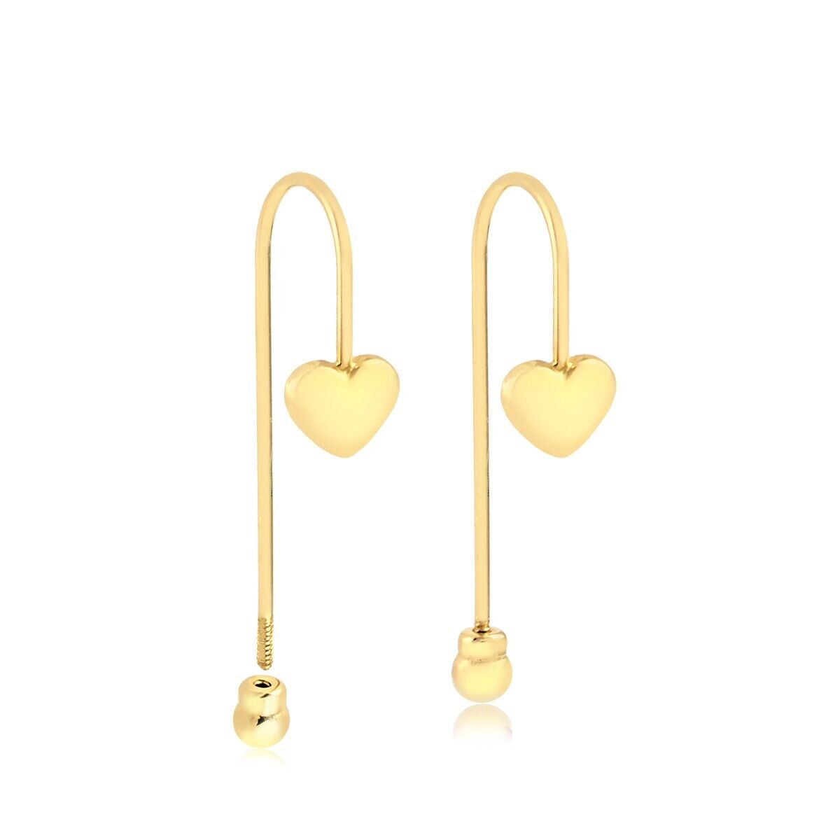 18 K Yellow Gold Luxury Dangle Heart drop for women