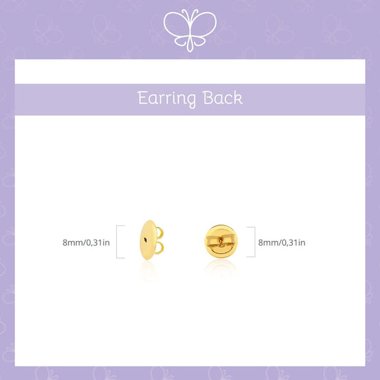 18k Solid Gold Replacement Butterfly Earring Backs (1 Pair)