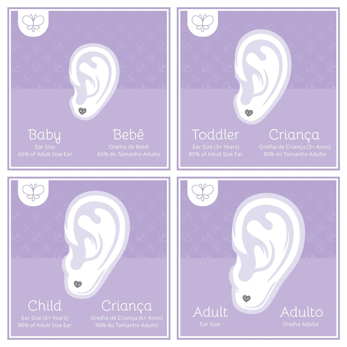 14k Solid Yellow Gold Heart Shaped Earring Butterfly Backs Stud Earrings for Teens and Women