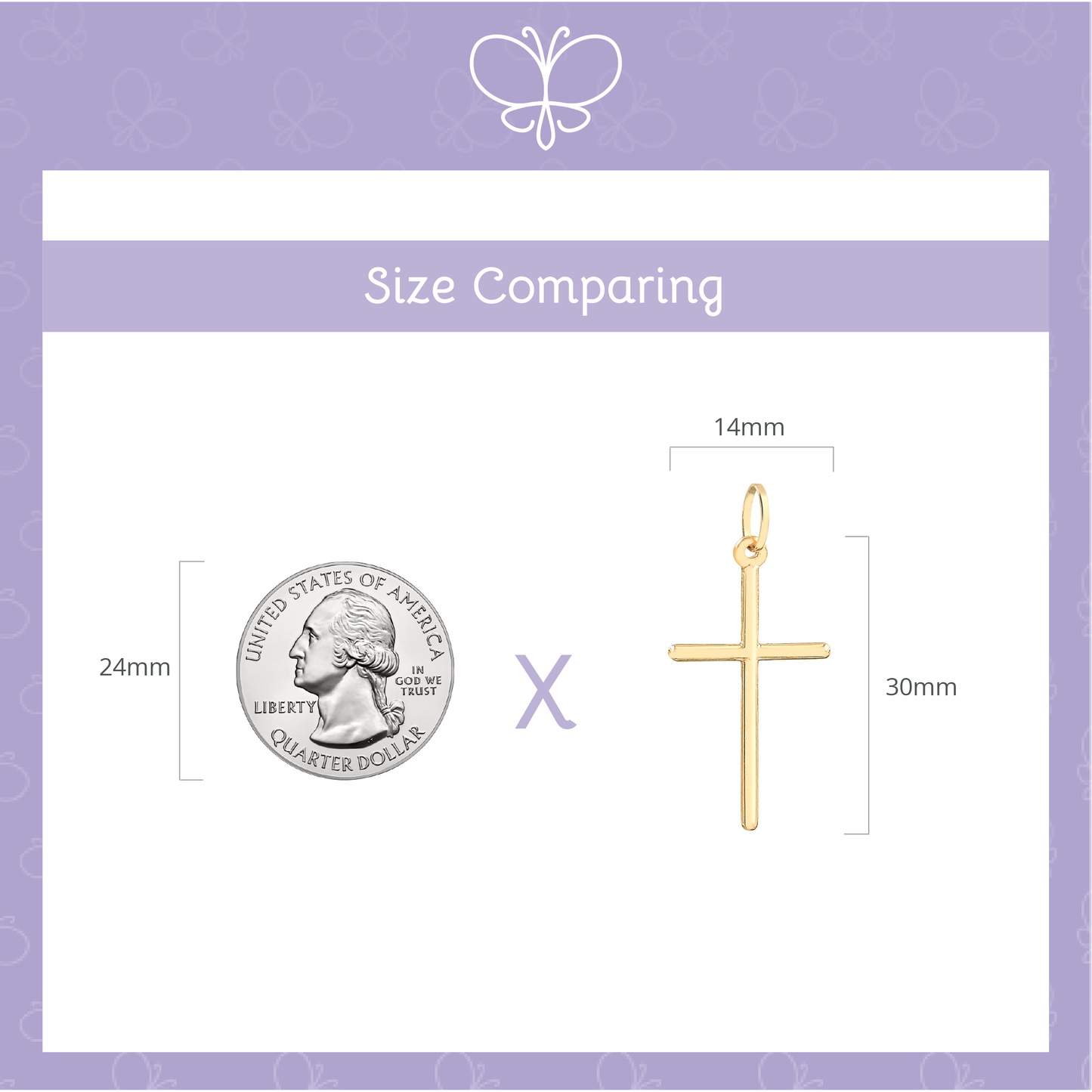 14k Yellow Gold Religious Cross Thin Pendant – chain, Necklace Unissex
