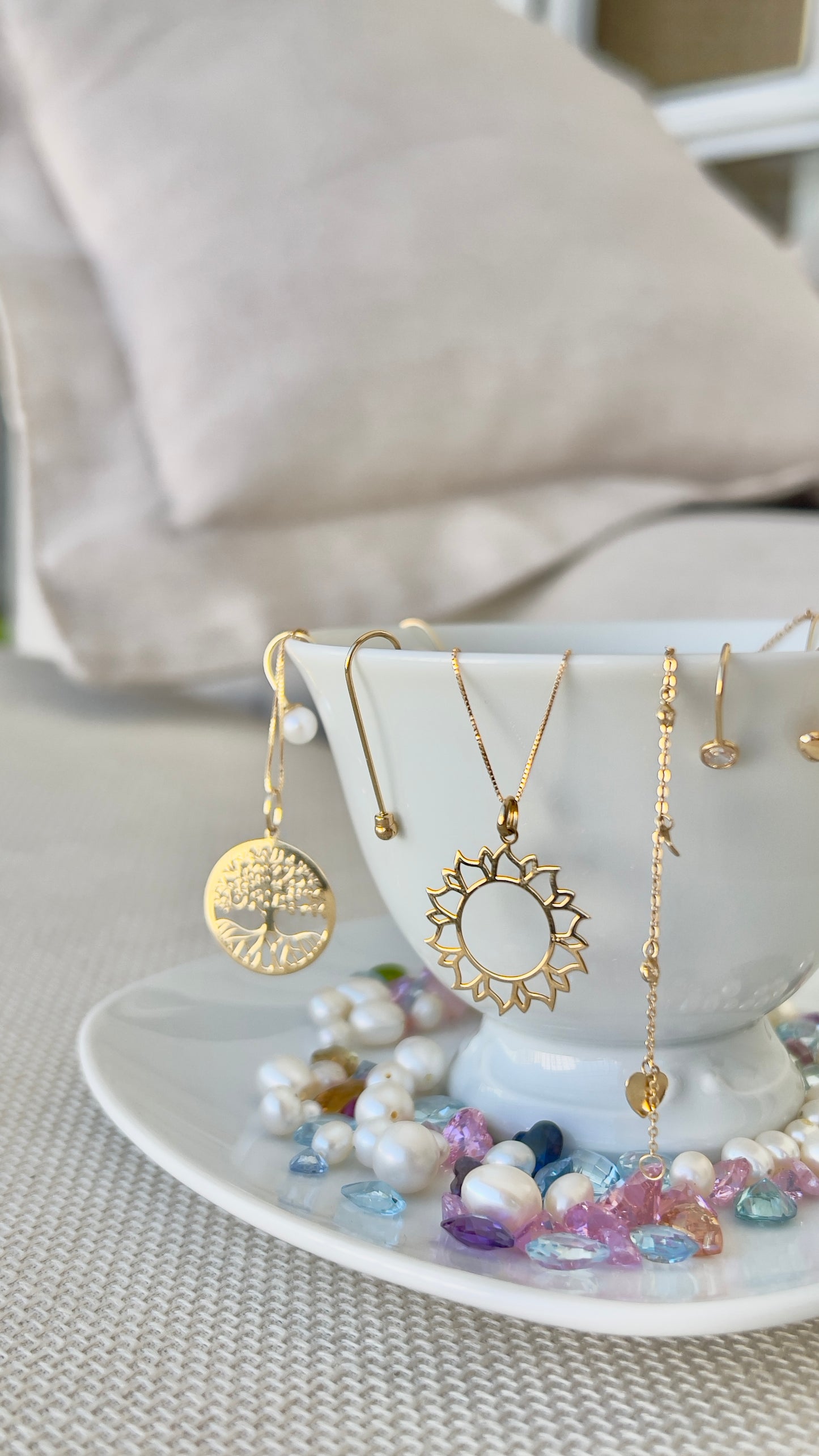 18k Gold Tree Of Life Gift Pendant For Necklace Yellow Gold Tree Of Life Charm for Her 20mm