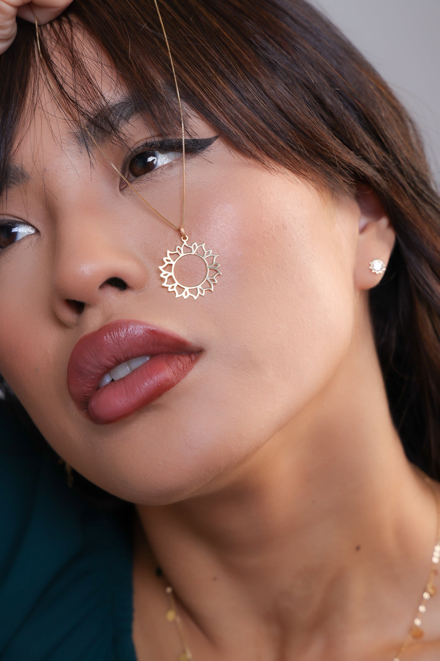 Sun 14k Solid Yellow Gold charm for Chain