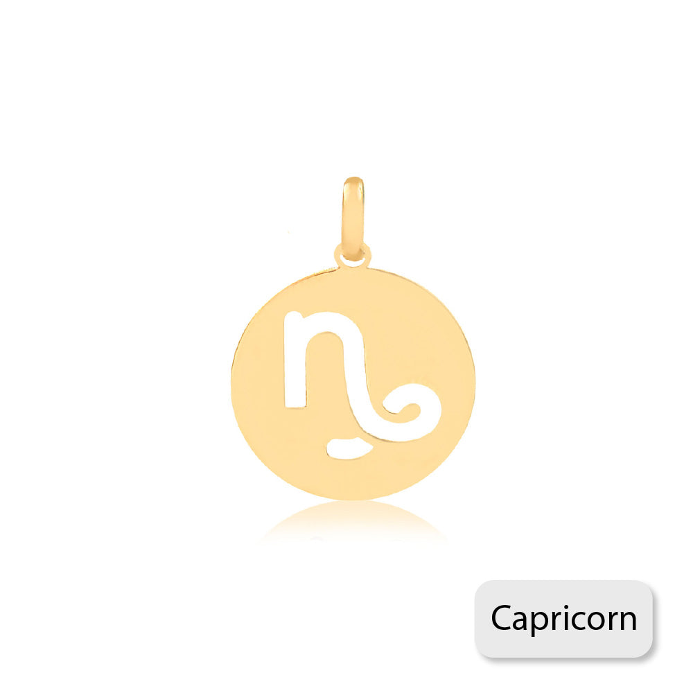 14k Solid Gold Capricorn Zodiac Charm Pendant for Men & Women