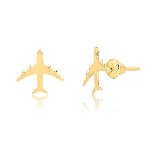 14K Airplane Shape earring yellow gold