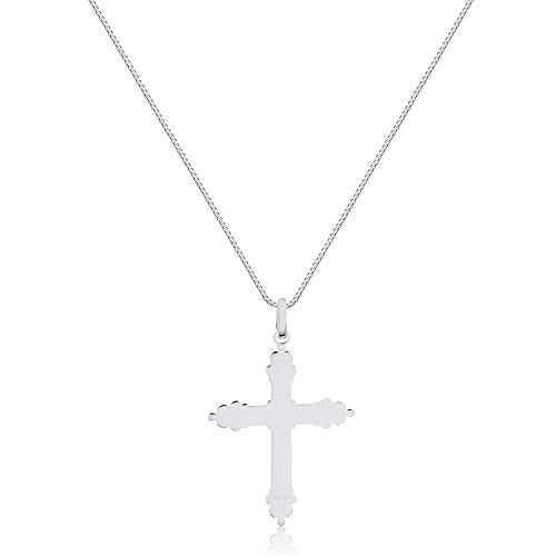 Carol Jewelry 925 Sterling Silver Religious Cross charm for Chain for Boys and Men