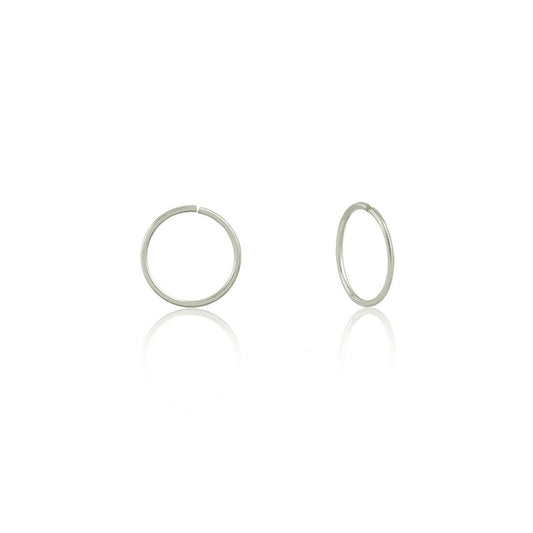 18k Solid White Gold Hoop Cartilage Piercing Hoop Nose Earrings for Teens Women
