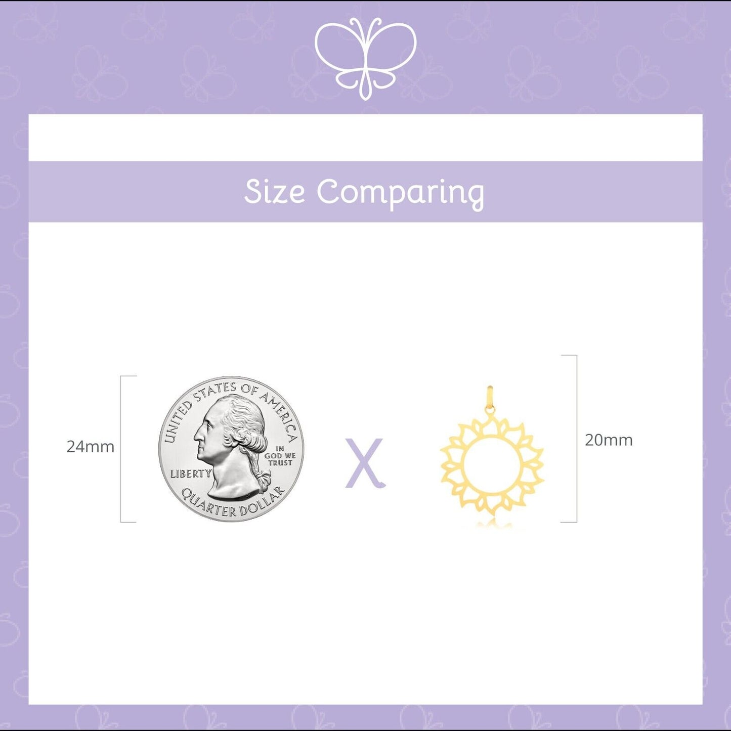 Sun 14k Solid Yellow Gold charm for Chain