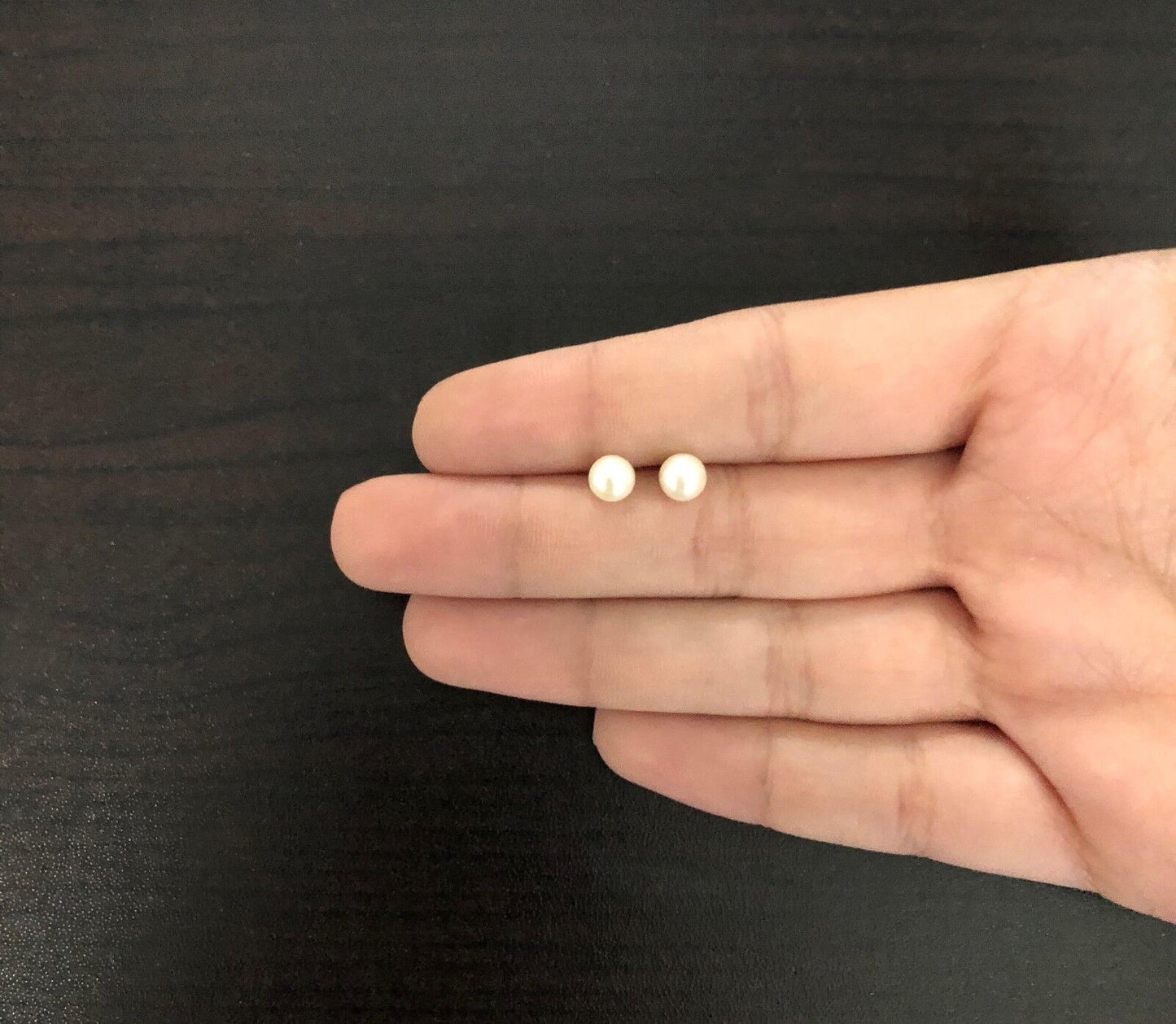 Freshwater Pearl 5.5 mm 18k Solid Gold Push Backs Earrings for Toddlers Children