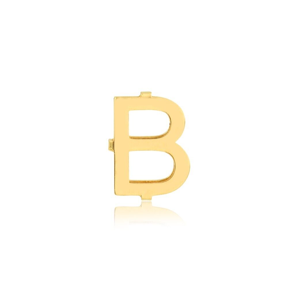 Letter B charm 18k Solid Yellow Gold | charm for Chain #1