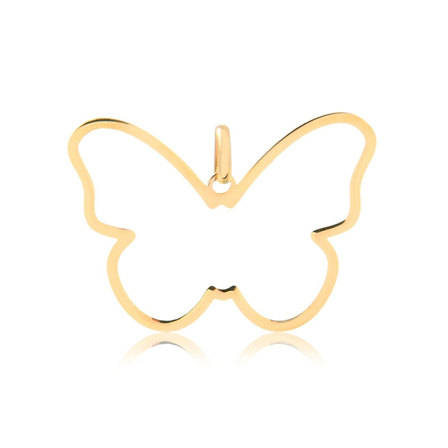 14k Solid Gold Big Hollow Butterfly Shape charm for Chain for Women