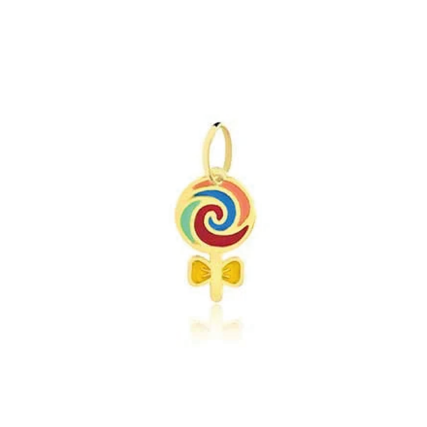 Lollipop charm 18k Solid Yellow Gold | Enamel charm for Chain for Girls