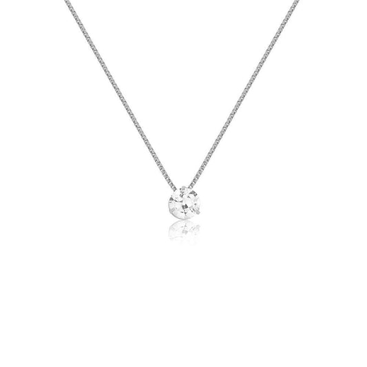 Chain 18k Solid White Gold Cubic Zirconia 5 mm charm for Girls and Adults