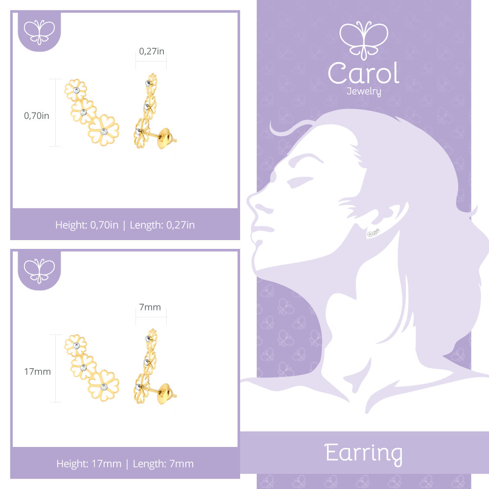 18 K Yellow Gold Drop earrings for women