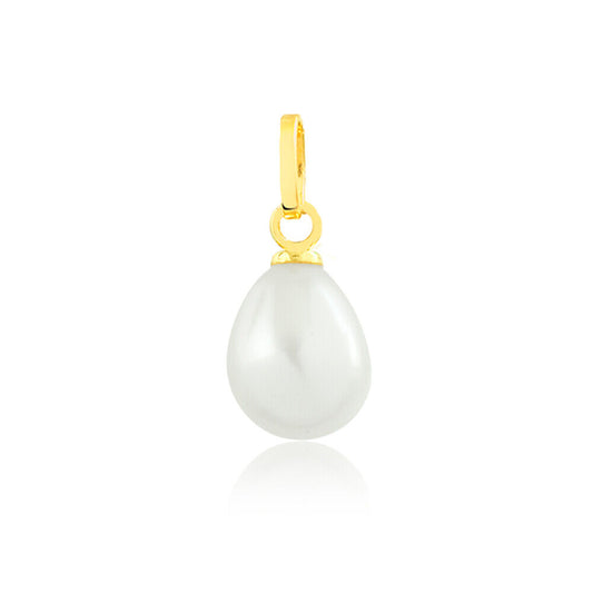 14k Solid Gold Freshwater Cultured Pearl 7.5 mm charm for Chain for Women