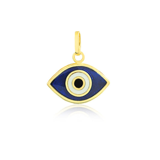 18k Solid Gold Greek Eye Evil Eye charm for Chain for Girls and Women