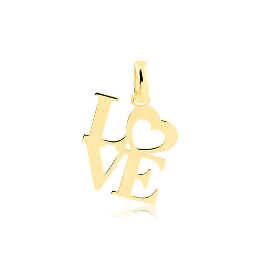 14k Solid Gold LOVE Script Pendant | Romantic Jewelry Gift for Her