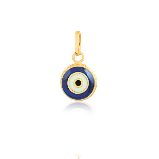 Greek Eye Evil Eye 18k Solid Gold charm for Chain for Girls and Women