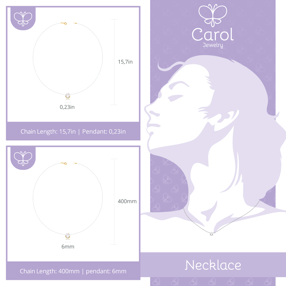 Chain clear Nylon With Zircon charm for Women, Unisex, Girls and Kids.
