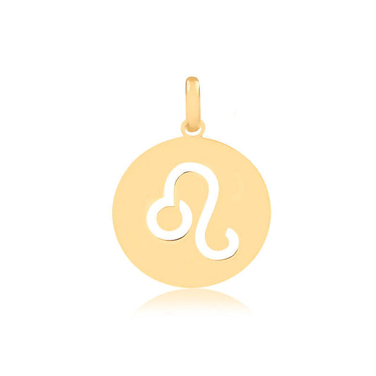 Leo Zodiac Sign 14k Solid Gold Medal charm for Chain for Girls, Women, Men