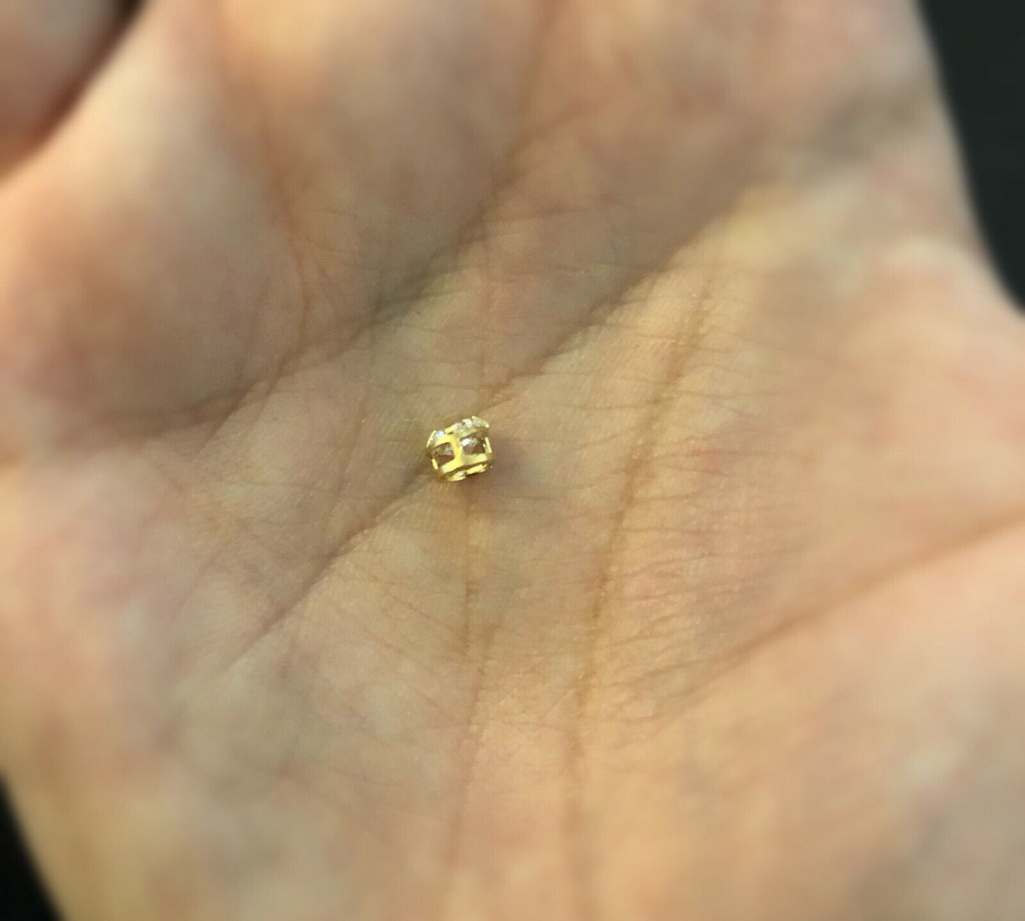 18k Solid Gold Cubic Zircon 4 mm charm for Chain for Girls and Women