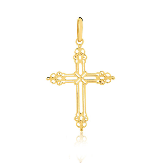 Cross Unisex 18k Solid Yellow Gold charm for Chain for Women and Men
