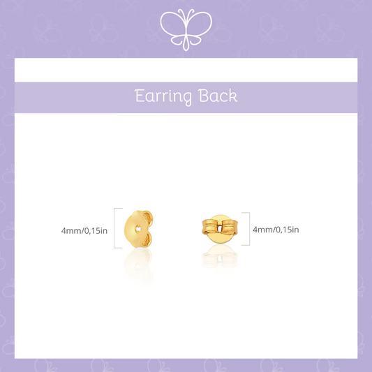 18k Solid Gold Replacement Butterfly Earring Backs (1 Pair)
