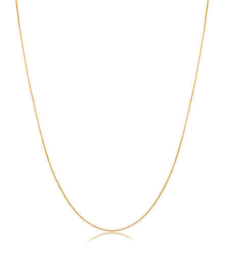 18k Solid Yellow Gold Venetian Chain Chain 43 cm for Women and Teens