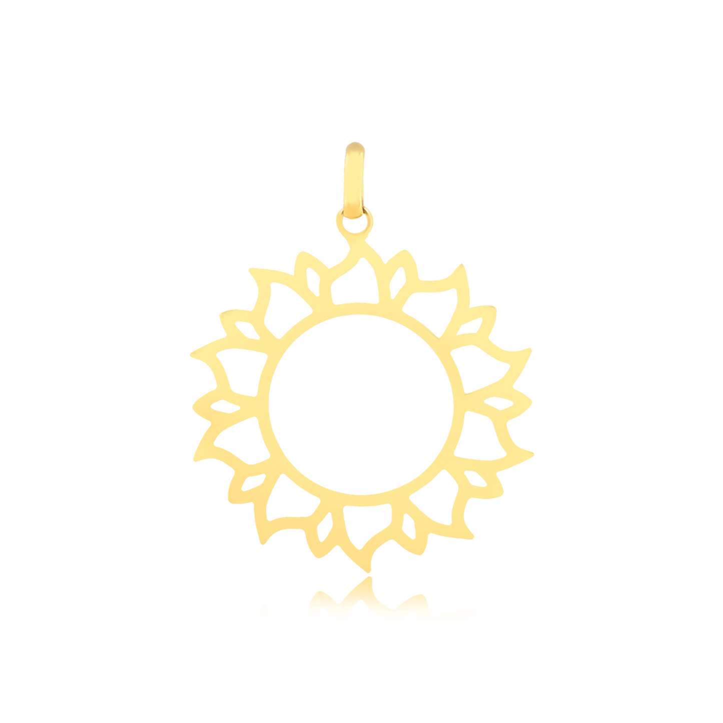 Sun 14k Solid Yellow Gold charm for Chain