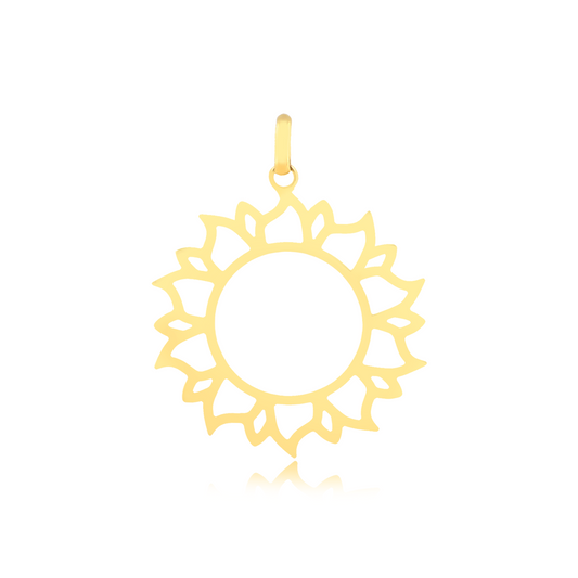 Sun 14k Solid Yellow Gold  charm for Chain