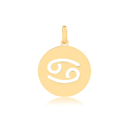 Cancer Zodiac Sign 14k Solid Gold Medal charm for Chain for Girls,Women,Men