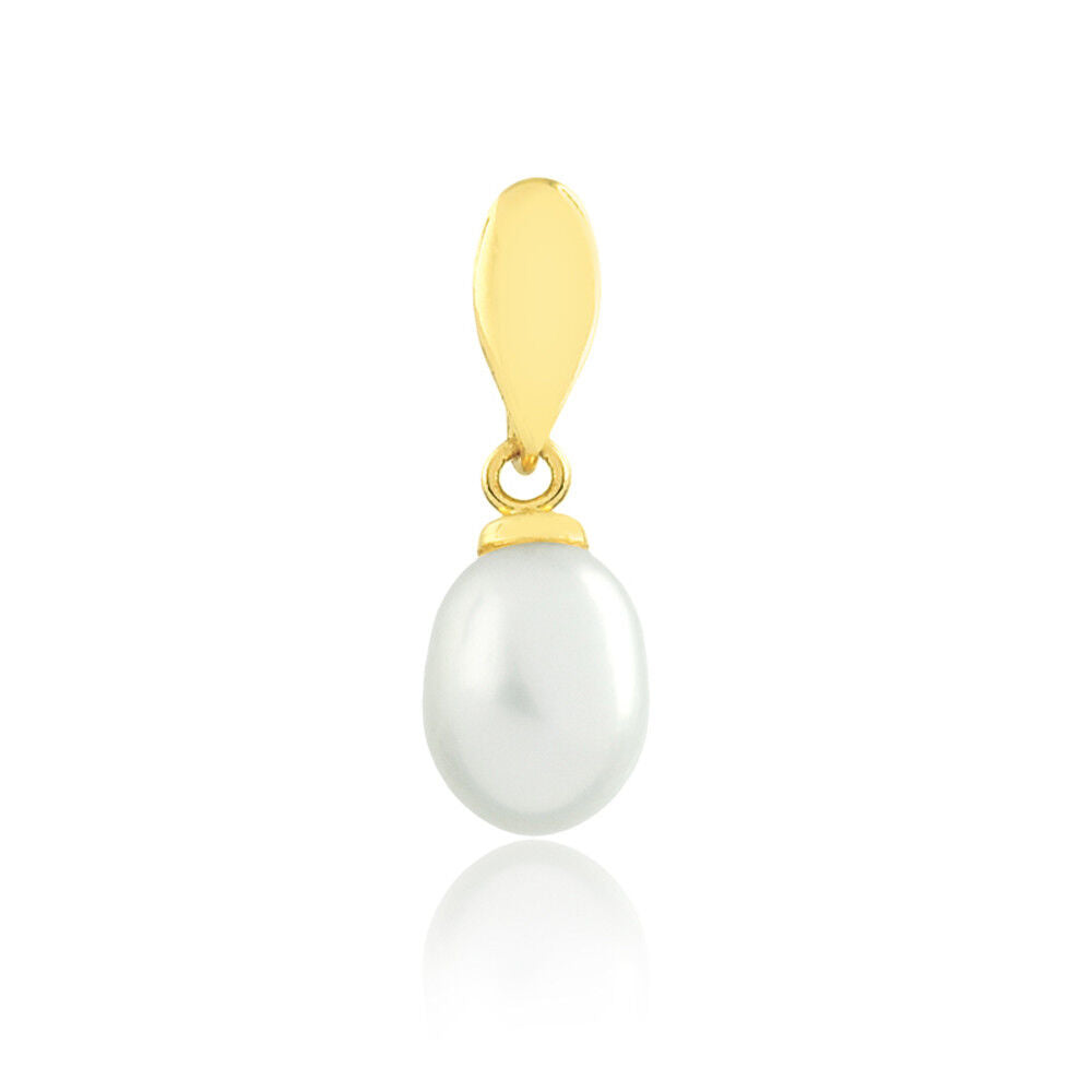 charm for Chain 18k Yellow Gold Freshwater Pearl 5.5 mm for Women and Girls