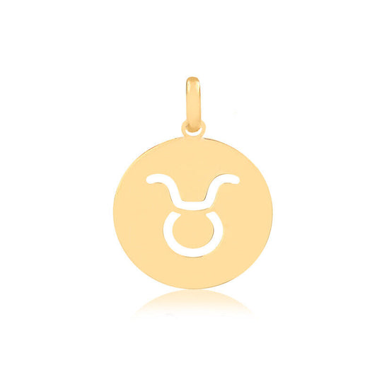 Taurus Zodiac Sign 14k Solid Gold Medal charm for Chain for Teens,Women Men