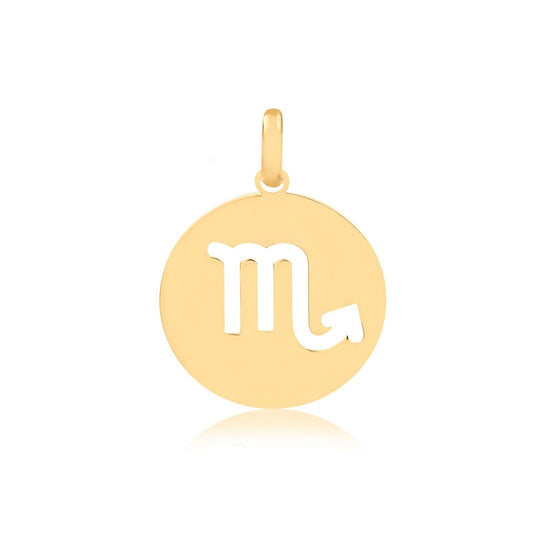 Scorpio Zodiac Sign 14k Solid Gold Medal charm for Chain for Women and Men