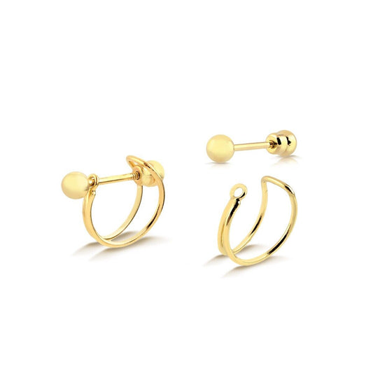 Gold Ball Nose Piercing 18k Solid Yellow Gold | Nose Stud