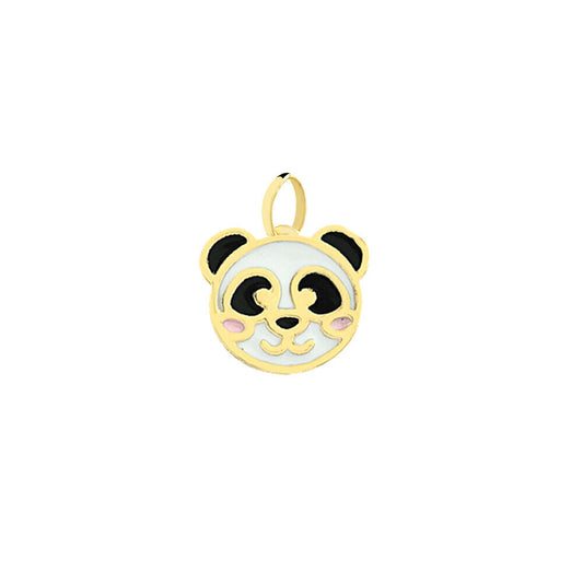 Panda 18k Solid Gold Enamel/Resin charm Charm for Chain for Girls Infants