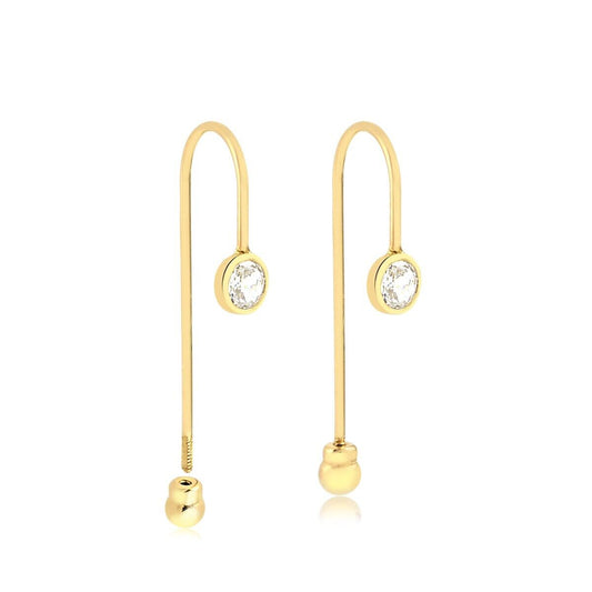 18 K Yellow Gold Drop Pearl Luxury Earring for Women