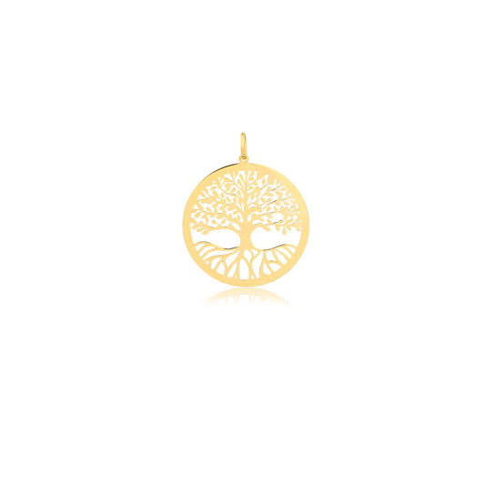 18k Solid Yellow Gold Tree of Life charm for Chain for Women for Gift