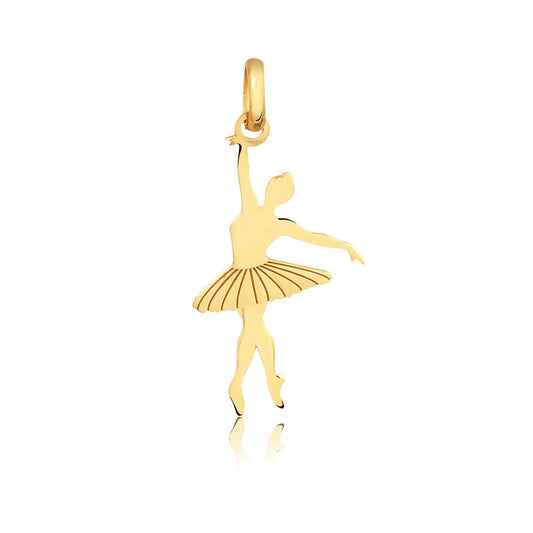 18k Solid Gold Ballerina Ballet Dancer charm for Chain for Teens and Women