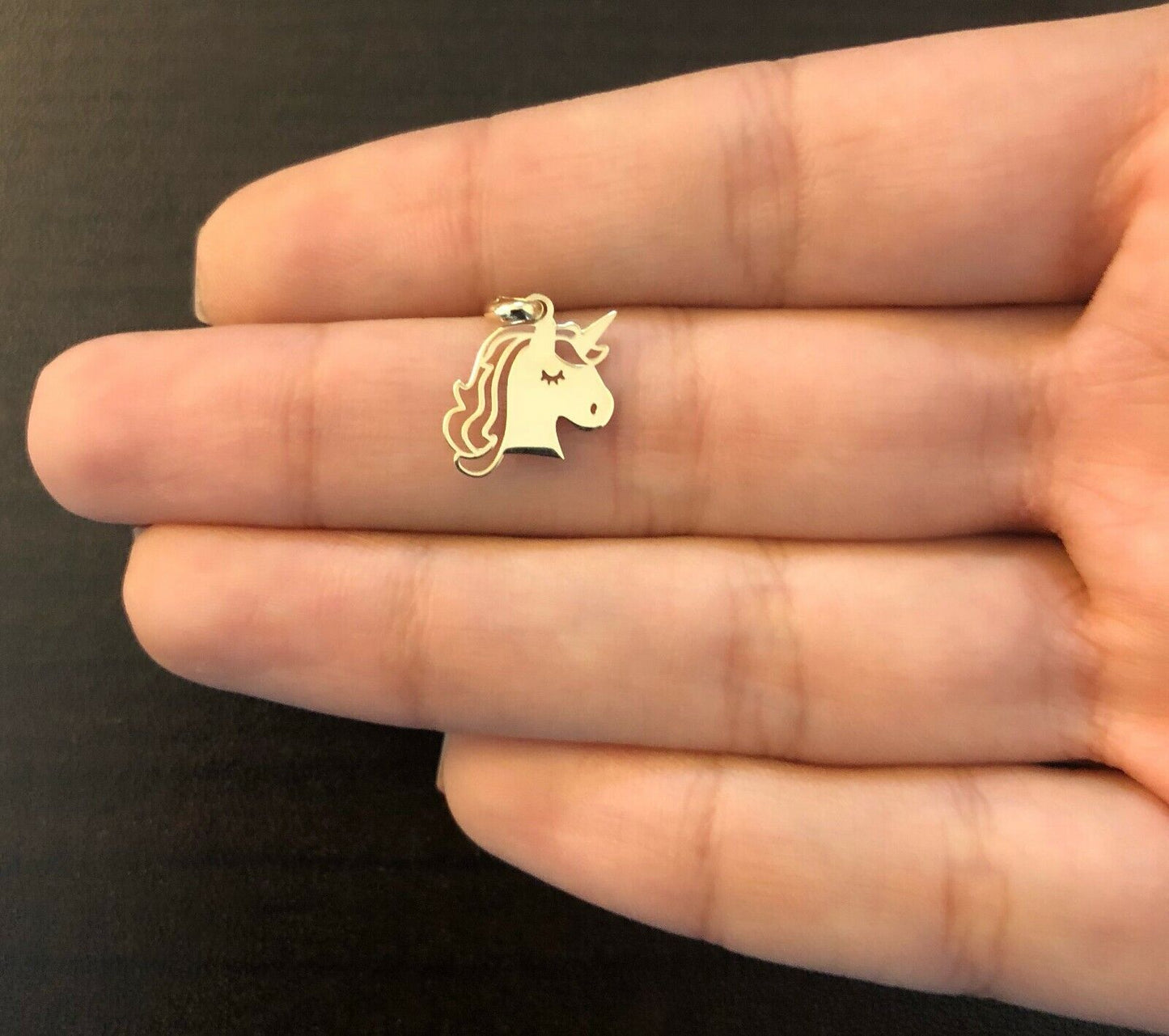 14k Solid Gold Unicorn Shaped charm for Chain for Girls and Children