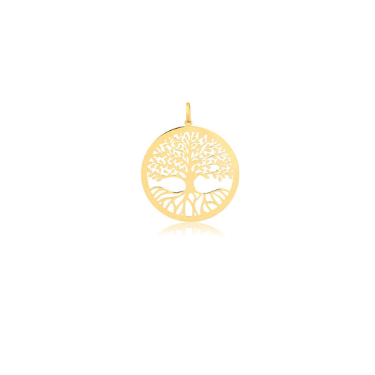 14K Gold Tree Of Life Pendant Gift Necklace Tree of life Charm presente for her 15mm